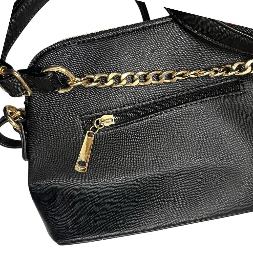 Kate Spade Crossbody Bag Black Saffiano‎ Leather Adjustable Strap Structured